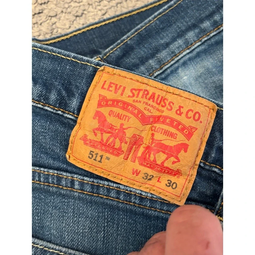 Levi's 511 Jeans Mens 32x30 (32x29) Slim Fit Denim Blue Medium Wash Casual